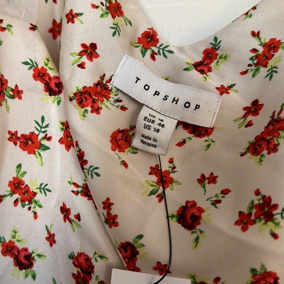 BNWT Floral Satin Dress w/ Organza Bows - Picture 7 of 8